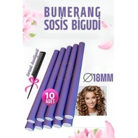 Resim Bumerang Sosis Bigudi Tarak Seti 18 mm Kalınlık 10 Adet 