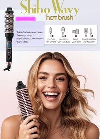 Resim Shibowavy 38mm Isıtıcılı Sıcak Fırça (Düzleştirme , Hacim ve Şekillendirme) Hot Brush 