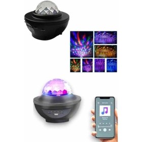 Resim Cosmotex Masa Ve Gece Lambası Renkli Projektör Işıklı Disko Topu Bluetooth Hoparlör Çok Renkli 45798708 