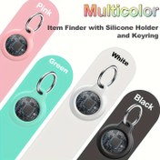 Resim Item Locator, Sadece Apple ile Uyumlu, Bagaj Takibi Etiketi, Cüzdan Bulucu, Cep Telefonu Takipçisi, Pil ile 1 Yıl Kadar Sürer, Pil Değiştirilebilir, Silikon Kılıf ve Anahtarlık Dahil 