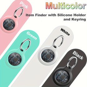 Resim Item Locator, Sadece Apple ile Uyumlu, Bagaj Takibi Etiketi, Cüzdan Bulucu, Cep Telefonu Takipçisi, Pil ile 1 Yıl Kadar Sürer, Pil Değiştirilebilir, Silikon Kılıf ve Anahtarlık Dahil 