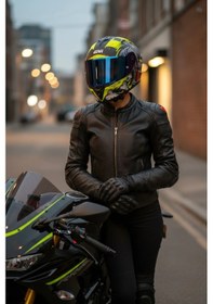 Resim Gıvı 50.x Wıld Mat Sarı 1 Renkli 1 Şeffaf Vizörlü Motosiklet Kask Lacivert Vizör + Şeffaf 
