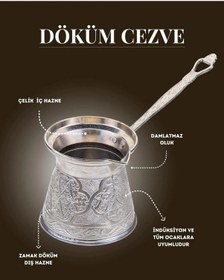 Resim Ayvalı Döküm Cezve 4 Kişilik- İndüksiyonlu Ocaklara Uyumlu 170 Ml 6014 