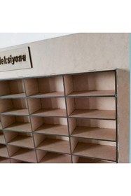 Resim LEYLASER Ahşap 3mm Mdf Çocuk Odası Oyuncak Araba Duvar Rafı 100 Araçlık 