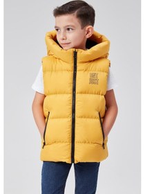 Resim Benitto Kids Kapüşonlu Erkek Çocuk Şişme Yelek 51311 Hardal 