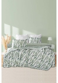 Resim Rivaistanbul Okaliptus Çift Kişilik Nevresimli Pike Takımı - 7 Parça Çeyiz Seti Yeşil 