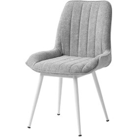 Resim Baklava Mobilgen Fulya Sandalye Gri - Beyaz 