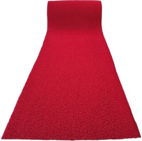 Resim Tbm Plastik Kaydırmaz Kıvırcık Kırmızı Paspas En: 120CM 