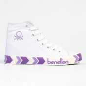 Resim Benetton ® | BN-90621-3374 Beyaz Lila - Kadın Spor Ayakkabı 