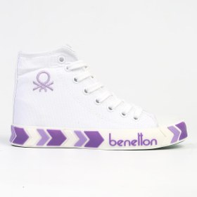 Resim Benetton ® | BN-90621-3374 Beyaz Lila - Kadın Spor Ayakkabı 
