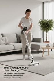 Resim Sinbo Svc-8635 BLDC Motorlu Dikey Kablosuz Şarjlı Led Aydınlatmalı Süpürge 