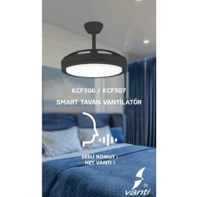 Resim KCF306 Vanti 30W 42” Smart Ledli Modern Vantilatör Siyah 