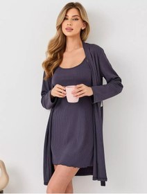 Resim Ev Bornozu Ve Sabahlık Takım 226706763 Grafit 