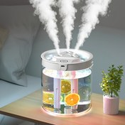 Resim 1 adet Masaüstü Aroma Rahatlatıcı Nemlendirici, 3 Sis Portu, Yüksek Kapasiteli, Plastik Malzemeden Yapılmış, Yatak Odaları ve Ofisler İçin Uygun, Masaüstü Tasarımı, Çalışma Gerilimi ≤ 36V 