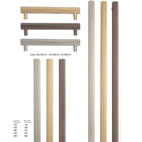 Resim System 9733 Silindir Çizgili Kulp Nikel Saten Renk 160 mm (Iki Delik Arası Mesafe) 