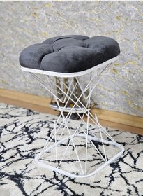 Resim Kare Beyaz Boyalı Yeşil Puf Oturak - Bench - Ayak Ucu Oturak - Ta 001 