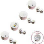 Resim Hoover Uyumlu Düğme 4 Lü Takımı Ankastre Set Üstü Ocak Düğmesi - Tip 3 Beyaz Yaysız Görselle Eşleştiriniz 