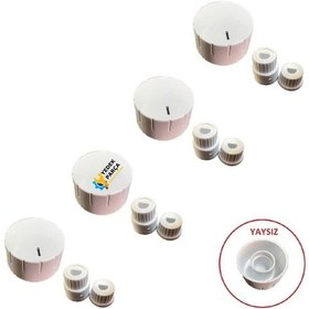 Resim Sinbo Uyumlu Düğme 4 Lü Takımı Ankastre Set Üstü Ocak Düğmesi - Tip 3 Beyaz Yaysız Görselle Eşleştiriniz 