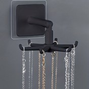 Resim Duvara Monte 360° Dönen Çok Amaçlı Depolama Kancaları, Dayanıklı Plastik Kare Düzenleyici, Takı ve Mutfak Aksesuarları için Yardımcı Kancalar, Asılı Takı Düzenleyiciler 