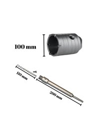 Resim Tomax Sds Plus Elmaslı Beton Delme Ucu 100 Mm Panç + 200 Mm Adaptör 