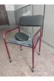 Resim MEDİKALCİM Tuvalet Sandalyesi Katlanır Derili 