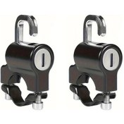 Resim Xuweiwei 2 Adet Siyah Evrensel Motosiklet Gidon Kiliti Montajlı Kask Güvenlik Kilidi Motosiklet Bisiklet Aksesuarları 