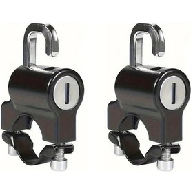 Resim Xuweiwei 2 Adet Siyah Evrensel Motosiklet Gidon Kiliti Montajlı Kask Güvenlik Kilidi Motosiklet Bisiklet Aksesuarları 