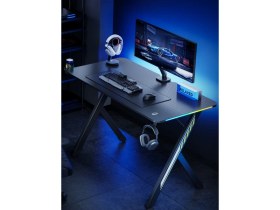 Resim Rgb Işıklı Oyuncu Masası - 120X60 cm | Kulaklık Askısı ve Bardaklık Dahil 