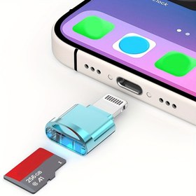Resim 1 adet Yüksek Hızlı TF Kart Okuyucu Adaptörü iPhone 14/13/12/11/XS/8/7 Pro Plus Max için - Taşınabilir, Tak ve Çalıştır, Genişletilebilir Dosya Depolama, Tek Düğme Erişim - Temel Ofis Gadget, Hafıza Kartı Okuyucuları 