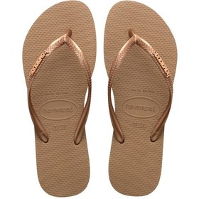 Resim Havaianas Slım Logo Metallıc Parmak Arası Terlik 4119875 4119875 3581 Pembe Altın 