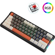Resim Leaven K610 Kablolu Mekanik Oyuncu Klavyesi Red Switch-61 Tuş Rgb-Hot Swap 