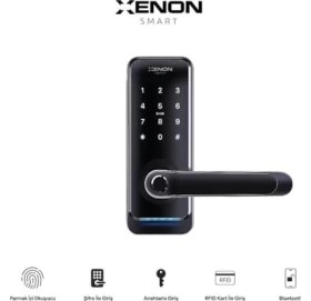 Resim Smart Akıllı Kapı Kilidi | Parmak Izli Şifreli Bluetooth Gateway Uyumlu Siyah (X8056) 