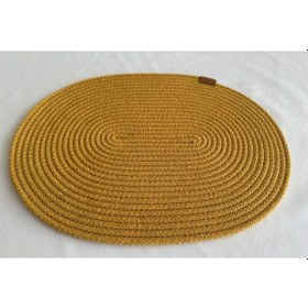 Resim Jüt Amerikan Servis Sofra Altlığı, Masa Dekoru Supla Oval 30x40 8li Hardal 