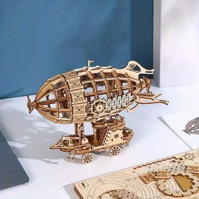 Resim 3D Ahşap Hava Yalı Kazı Yaratıcı Üç Boyutlu Kazı, El Yapımı DIY Ahşap Balon Masa Dekorasyonu Model Yetişkin Oyuncak Hediyeleri - El Sanatları Mekanik Noel, Cadılar Bayramı Hediyesi 