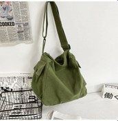 Resim Lemestar Yeşil Retro Klasik Kadın Çanta - Geniş Askılı Koyu Kumaş Tek Askılı Çapraz Çanta, Günlük Kullanıma Uygun, Modern Ve Pratik Bej 