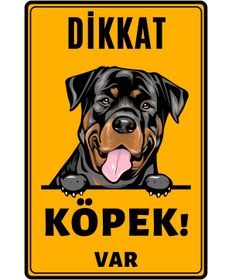 Resim sanatıbedi Dikkat Köpek Var Sticker (ARKASI YAPIŞKANLI SUYA DAYANIKLI ETİKET) 