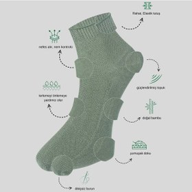 Resim Kral Socks Lüx Kral Erkek Patik Lacose Kabartma Desenli Bambu Dikişsiz Parfümlü Kısa Çorap 3 Adet 