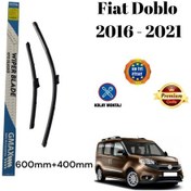 Resim Fiat Doblo 2016 2017 2018 2019 2020 2021 Uyumlu Ön Cam Muz Tipi Silecek Süpürgesi Seti 600/400mm Silbak 