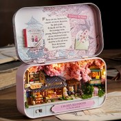 Resim 1 adet DIY Minyatür Tiyatro Kutusu Sahne Modeli Seti, El Yapımı Mini Ev Sergileme Standı, Masa Dekoru, Masaüstü Süsü, Doğum Günleri ve Sevgililer Günü için Yaratıcı Hediye, Fiberboard Malzeme, Sabır Becerilerini Geliştirir 
