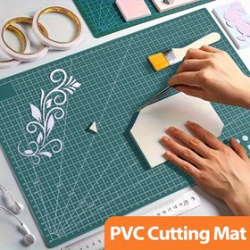 Resim DIY, Yağ Pastel Sanatı, Oyma ve Karton Oymacılığı için Dayanıklı Kaymaz A3 PVC Kesim Matı - Sanatçılar, Hobi Tutkunları, Çalışma Tezgahı & Model Yapımı için Büyük Ölçekli Hassas Kesme Tahtası, El İşleri İçin Kesim Matı, Dekoratif Desenli, Cetveller ile Ölçüm 