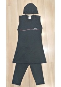 Resim Sunsurf sıfır kol çocuk tesettür mayo yarım kapalı 