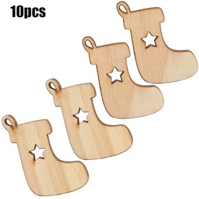 Resim Asmak İçin 10 Adet Ahşap Pano, Kendin Yap El Sanatları, İpli Noel Ağacı Süsleri No. 10 