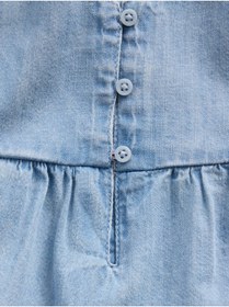 Resim GAP Kız Çocuk Açık Mavi Denim Tiered Kolsuz Bluz 