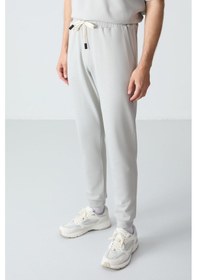 Resim Tommy Life Taş Pamuklu Kalın Yumuşak Dokulu Oversize Fit Basic Erkek Eşofman Takım - 85261 Taş Rengi Taş 