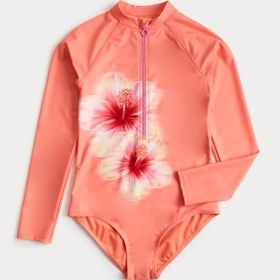 Resim Marks & Spencer Çiçek Desenli Mayo T74002595U Turuncu 