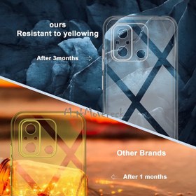 Resim m.tk moveteck Xiaomi Redmi 12c Kılıf Kamera Lens Korumalı Şeffaf Silikon + 9h Temperli Cam 2 In 1 Set Tam Korumalı 