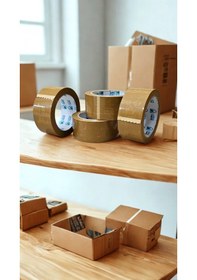 Resim 45mm Kahve Rengi Koli Bandı - Hotmelt - Extra Güçlü Yapışma 1 
