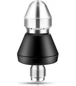 Resim Pazly Paslanmaz Çelik Kanal Açma Nozulu - 6 Arka Jetli, Hızlı Bağlantı, Yüksek Basınç Temizleyici 