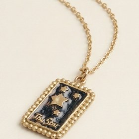 Resim YILDIZ TAROT KARTI KOLYE - 60cm / Silver 