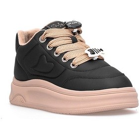 Resim Guja 25k421 Kadın Hakiki Deri Klasik Sneaker Siyah Siyah 
